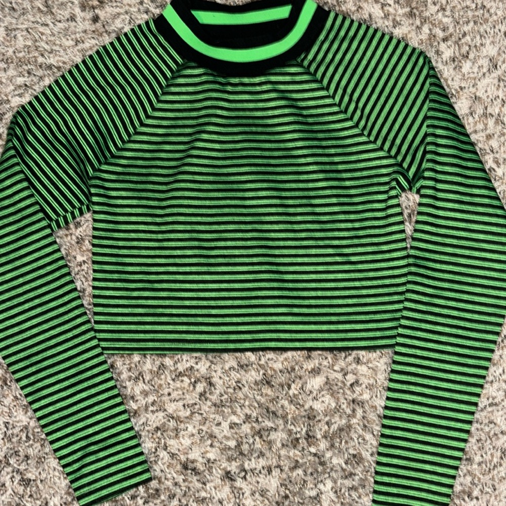 Future Collective Green Striped Sweater